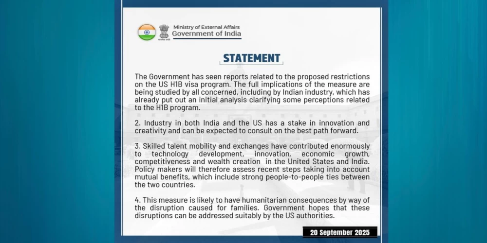 MEA responds to proposed US H1B visa restrictions